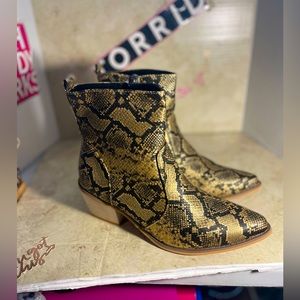 Snake print boots